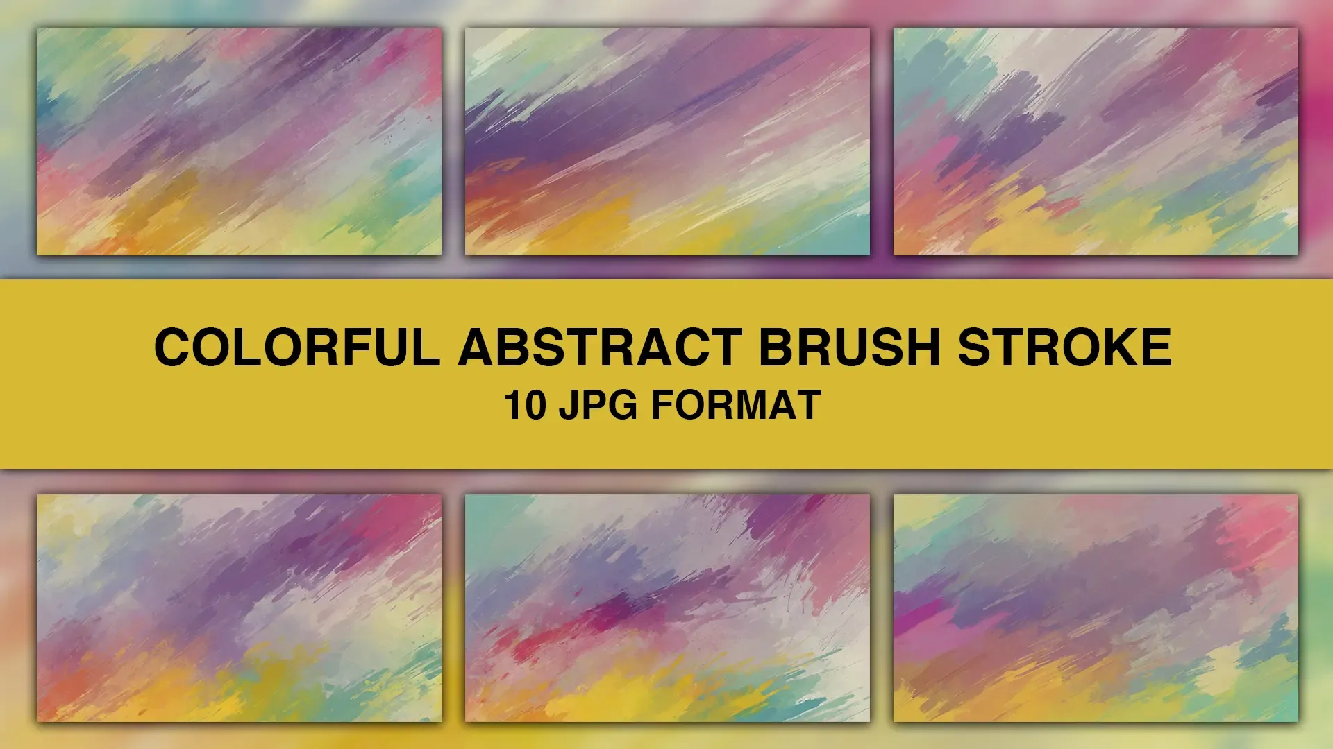 Colorful Abstract Brush Stroke Gradient Background Images Set image